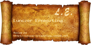 Lunczer Ernesztina névjegykártya