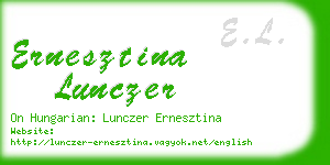 ernesztina lunczer business card